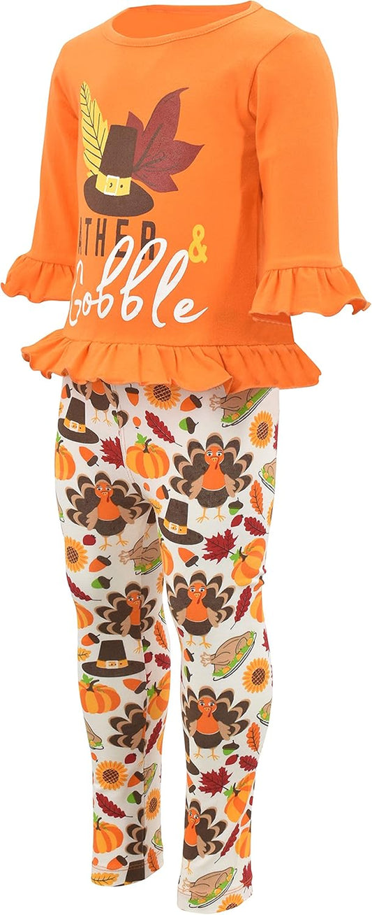 Girls Toddlers Kids Clothes 2Pc Long Sleeve Graphic Shirt with Leggings Set