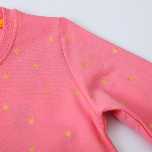 Girls Cotton Long Sleeve Casual Cartoon Appliques Striped Jersey Dresses