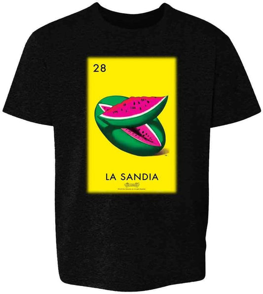 La Sandia Watermelon Loteria Card Mexican Bingo Youth Kids Girl Boy T-Shirt