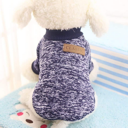 Classic Fleece Dog Sweater – Navy