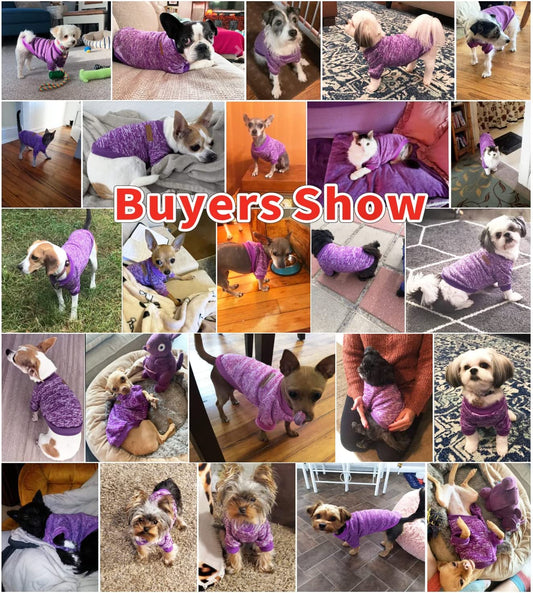Pet Dog Classic Knitwear Sweater,Soft Fleece Coat for Small,Medium,Large Dog,Warm Pet Dog Cat Clothes,Soft Puppy Customes 2 Color (M, Purple)