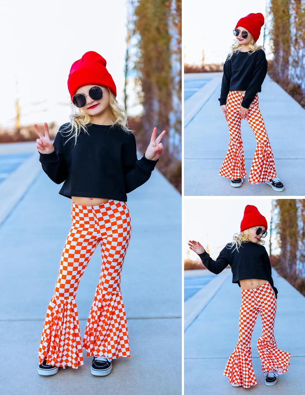 Girls Crop Tops Kids Long Sleeve Pullover Sweatshirts for 5-12 Years