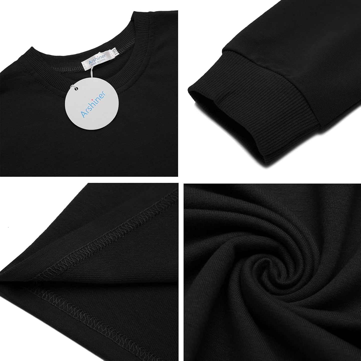 Girls Crop Tops Kids Long Sleeve Pullover Sweatshirts for 5-12 Years