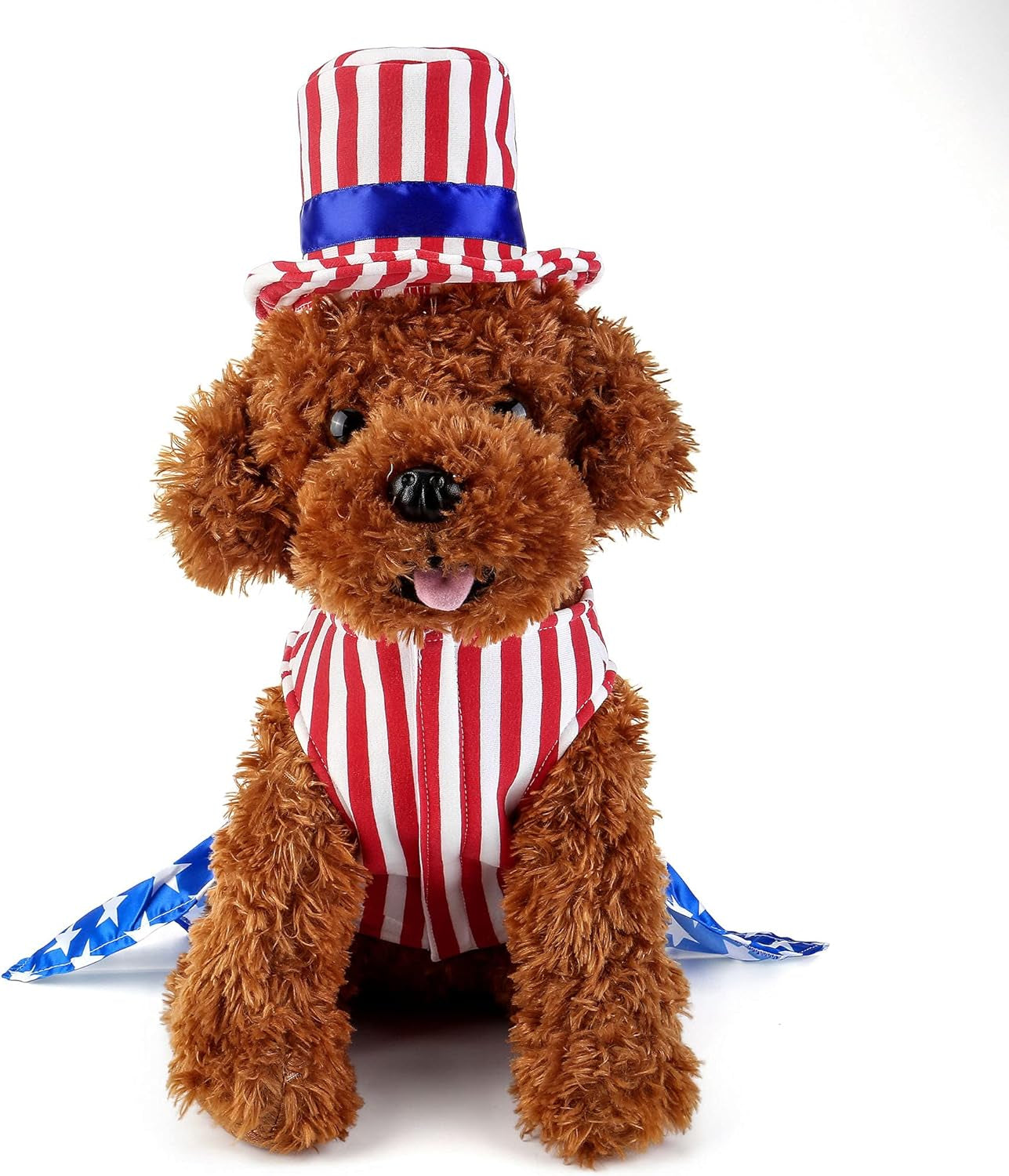 Dog 4Th of July Costume and Hat, Pet Puppy 4Th of July Outfit Clothes Patriotic Striped Dress for Small Medium Dog Cat