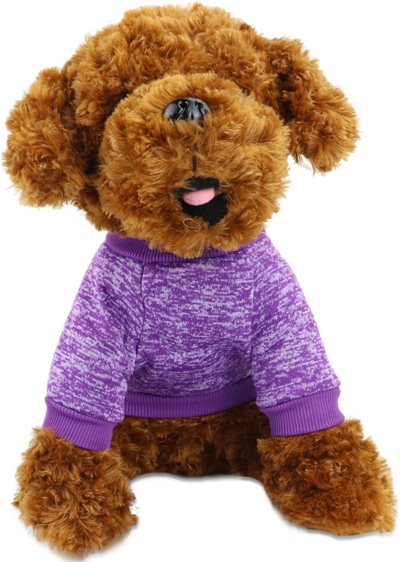 Pet Dog Classic Knitwear Sweater,Soft Fleece Coat for Small,Medium,Large Dog,Warm Pet Dog Cat Clothes,Soft Puppy Customes 2 Color (M, Purple)