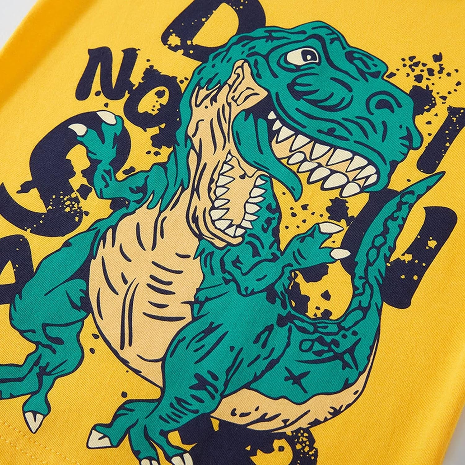 Cute Kids Clothes Set for Toddler Kids Baby Boys Summer Cartoon Cool Dinosaur Short Sleeve Crewneck T (White, 5-6 Years)