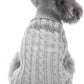 Small Dog Sweaters Knitted Pet Cat Warm Dog Sweatshirt Winter Clothes Kitten Puppy Sweater (Medium, Grey)