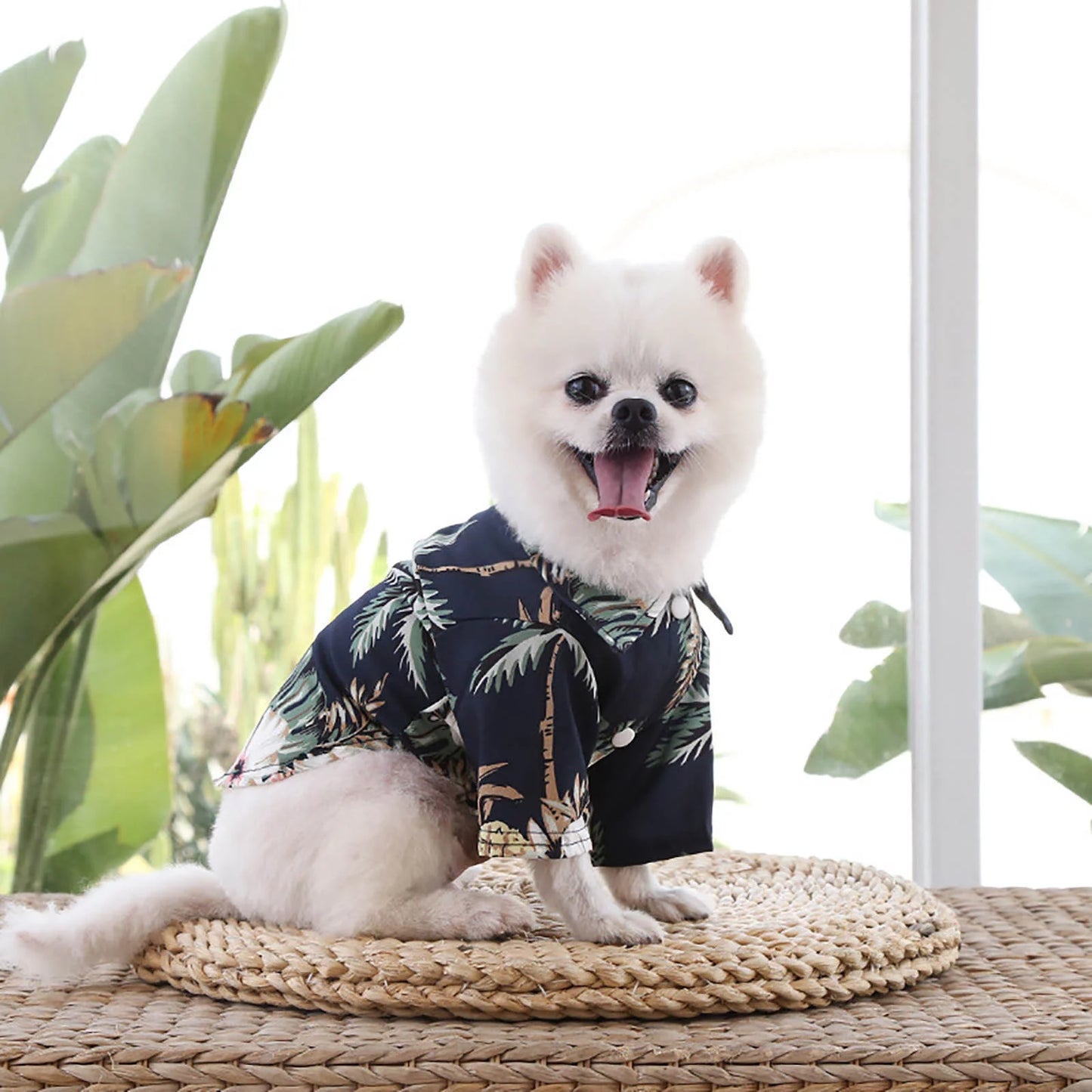 Fshinging Pet Summer T Shirts Hawaii Style Floral Dog Shirt Hawaiian Printed Pet T Shirts Breathable Cool Clothes Beach Seaside Puppy Shirt Sweatshirt for Puppy Plaid Dog Sweater Dog Vests For