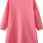 Girls Cotton Long Sleeve Casual Cartoon Appliques Striped Jersey Dresses