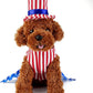 Dog 4Th of July Costume and Hat, Pet Puppy 4Th of July Outfit Clothes Patriotic Striped Dress for Small Medium Dog Cat