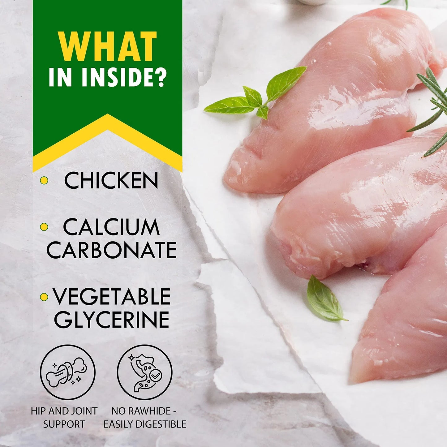 Dog Calcium Chicken Rawhide-Free Chews