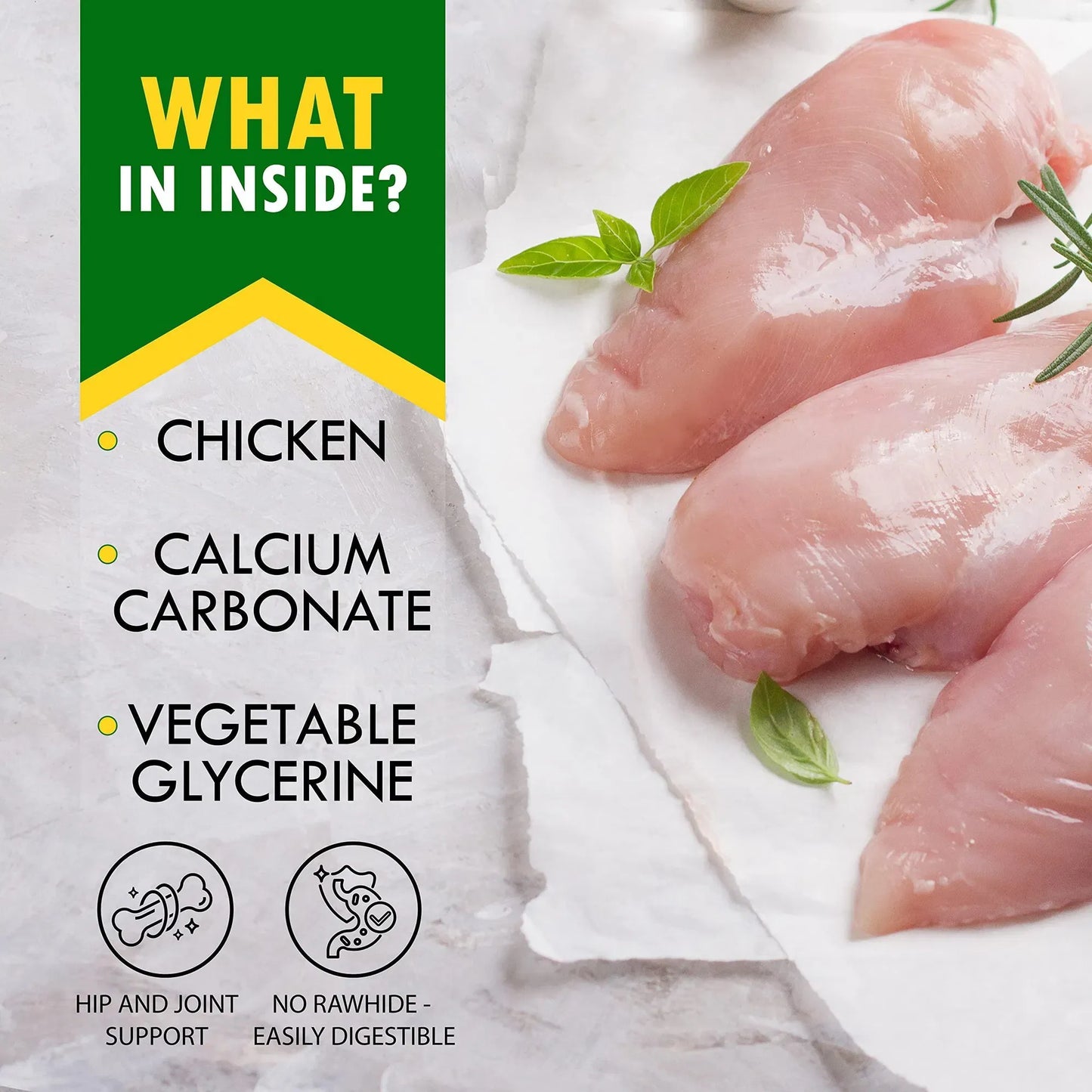 Dog Calcium Chicken Rawhide-Free Chews