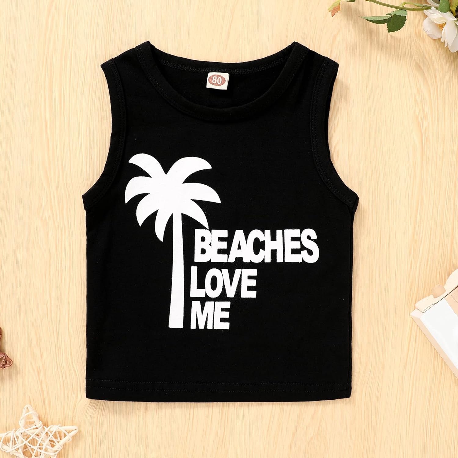 Toddler Baby Boy Summer Clothes Beaches Love Me Sleeveless Vest Tops+Shorts Kid Casual Outfits