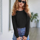 Girls Crop Tops Kids Long Sleeve Pullover Sweatshirts for 5-12 Years