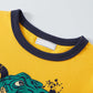 Cute Kids Clothes Set for Toddler Kids Baby Boys Summer Cartoon Cool Dinosaur Short Sleeve Crewneck T (White, 5-6 Years)