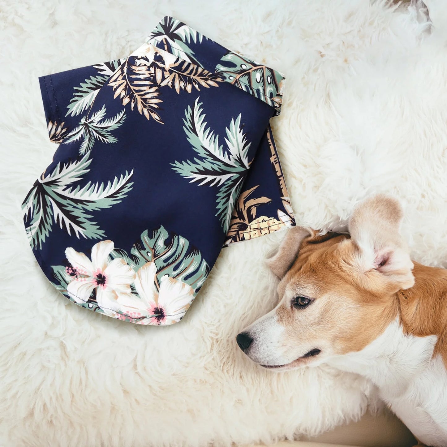 Fshinging Pet Summer T Shirts Hawaii Style Floral Dog Shirt Hawaiian Printed Pet T Shirts Breathable Cool Clothes Beach Seaside Puppy Shirt Sweatshirt for Puppy Plaid Dog Sweater Dog Vests For