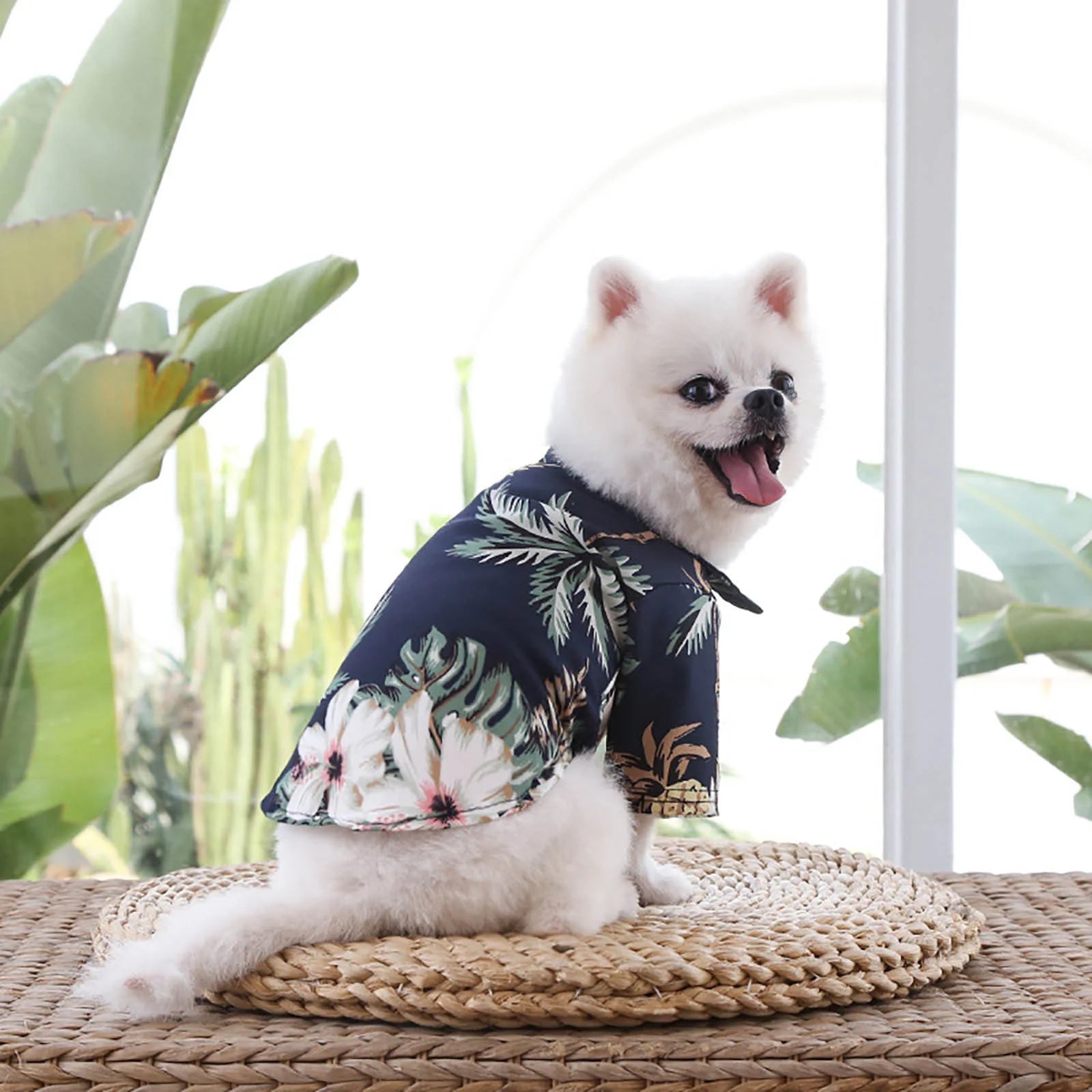 Fshinging Pet Summer T Shirts Hawaii Style Floral Dog Shirt Hawaiian Printed Pet T Shirts Breathable Cool Clothes Beach Seaside Puppy Shirt Sweatshirt for Puppy Plaid Dog Sweater Dog Vests For