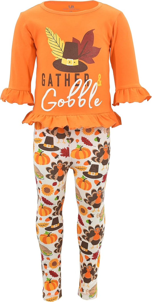 Girls Toddlers Kids Clothes 2Pc Long Sleeve Graphic Shirt with Leggings Set