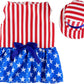 Dog 4Th of July Costume and Hat, Pet Puppy 4Th of July Outfit Clothes Patriotic Striped Dress for Small Medium Dog Cat