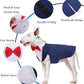 Tuxedo for Large Dogs, Suit and Bandana Set, Wedding Outfit with Bow Tie, Formal Tux Costume for Halloween Christmas Birthday Party Cosplay, Blue XL