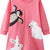 Girls Cotton Long Sleeve Casual Cartoon Appliques Striped Jersey Dresses
