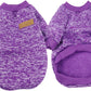 Pet Dog Classic Knitwear Sweater,Soft Fleece Coat for Small,Medium,Large Dog,Warm Pet Dog Cat Clothes,Soft Puppy Customes 2 Color (M, Purple)