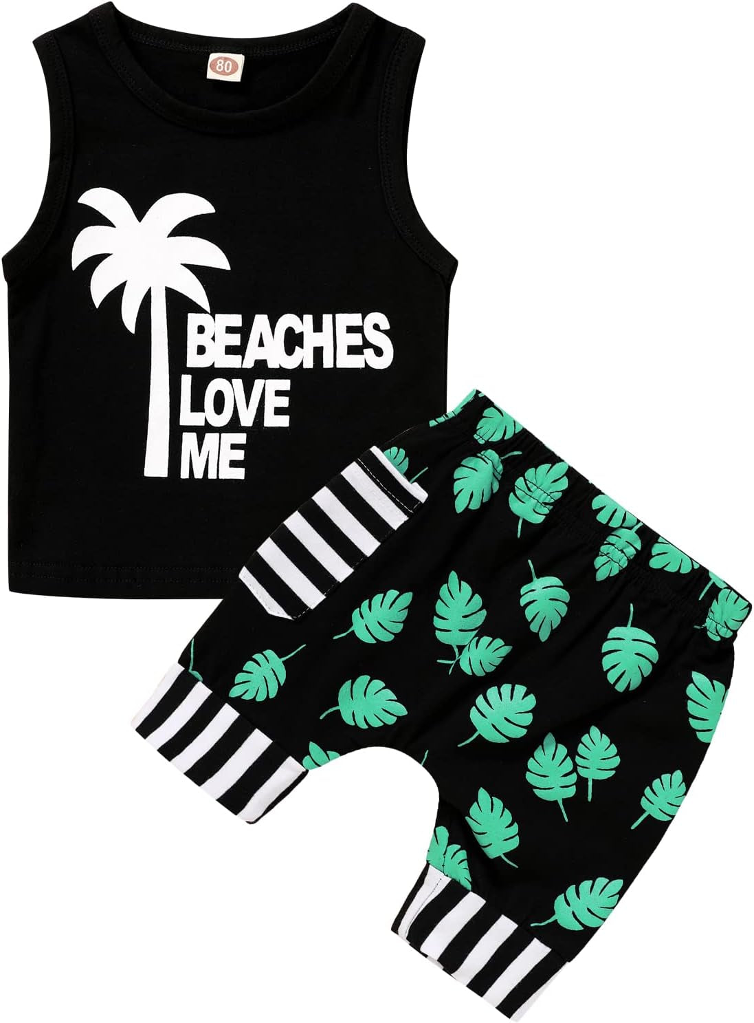 Toddler Baby Boy Summer Clothes Beaches Love Me Sleeveless Vest Tops+Shorts Kid Casual Outfits